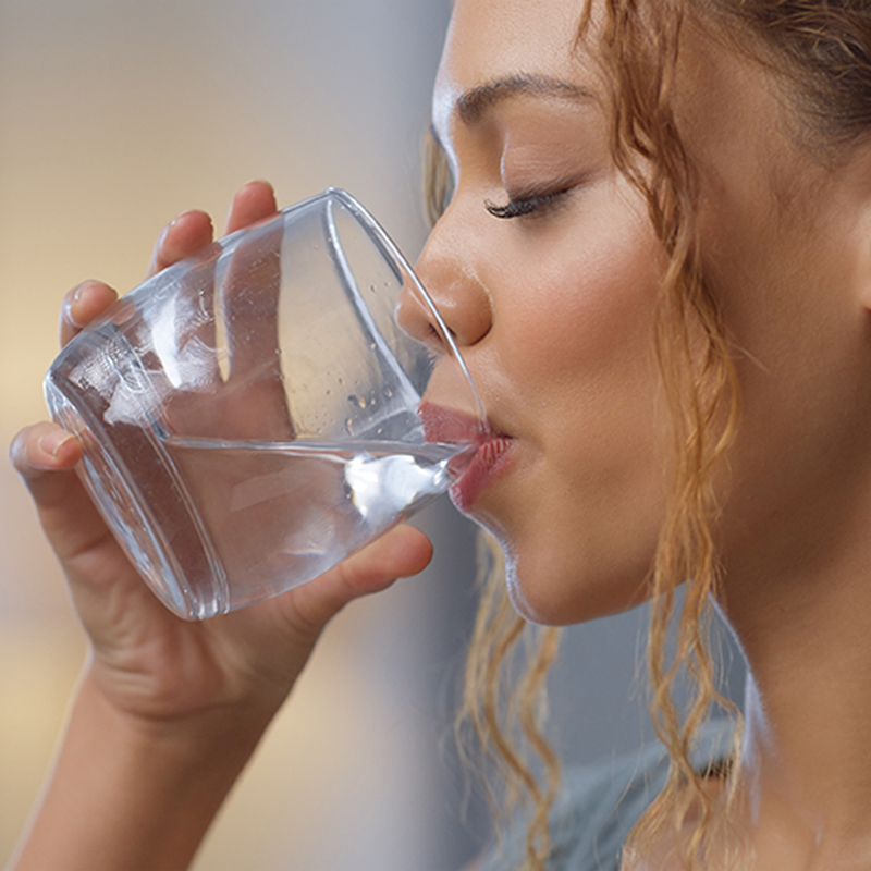 Drink water to hydrate skin